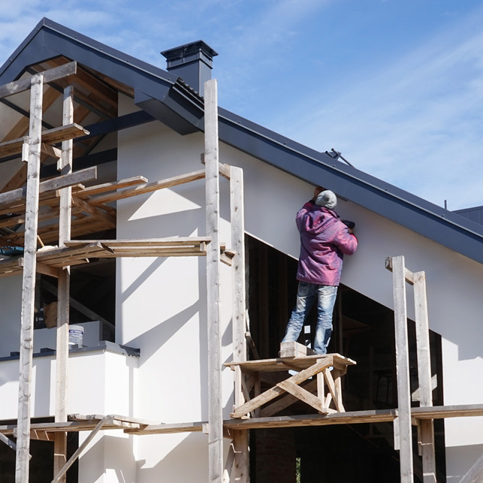 Монтаж обрешетки и профилей для обшивки софитами